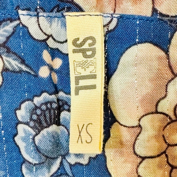 EUC Spell & the Gypsy Collective Navy Blue Zahara Sleeveless Blouse - Picture 14 of 16